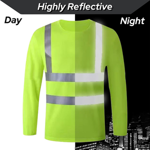 建筑工作服 反光安全工作服 印花衬衫 长袖反光T恤 - Product Image 4