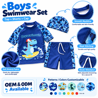 Ensemble de maillot de bain pour enfants, maillot de bain d'entraînement avec bonnet de bain assorti