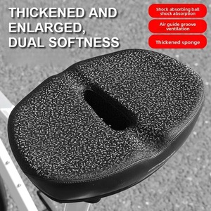 <span class=keywords><strong>Selle</strong></span> de vélo 3D épaissie à double absorption des chocs, <span class=keywords><strong>selle</strong></span> large et confortable pour vélo électrique/VTT/Vélo de spinning - Product Image 2