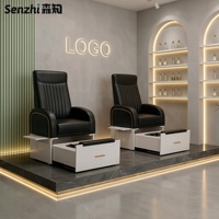 Fauteuils de pédicure blancs de luxe, personnalisables, avec massage électrique, pour salon de manucure, sans plomberie, fauteuil de massage des pieds