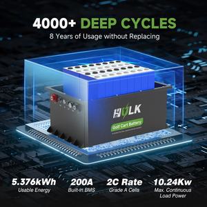 IP67 36V/51,2 V/72V 100Ah/105Ah/200Ah Lifepo4 Deep Cycle Lithium-Akkupack für Golf wagen und EV 4000-Lebensdauer 5 Jahre Garantie - Product Image 2