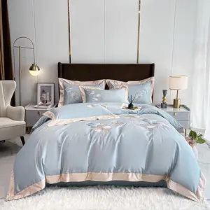 High Quality Embroidery Duvet Cover Set 180S Cotton Soft Warm King Size Bedding Set Comforter Cover Bed Sheet