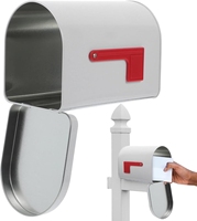 Boîte à lettres de Noël en métal avec drapeau, conteneur en fer blanc personnalisé pour bonbons, chocolats, cadeau de Noël pour enfants