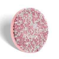 Miroir de maquillage cosmétique portable de princesse de forme ronde en diamant brillant de luxe