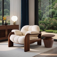 Fauteuil design individuel pour salon, style Wabi, en bois massif, fauteuil nuage, chaise de loisirs