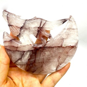 אבני חן טבעיות זאב אש קוורץ גילוף קריסטל מלאכת יד זאב ילל מתנה לקישוט הבית - Product Image 3