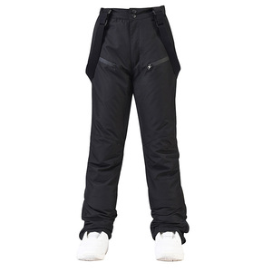 Pantalones de esquí unisex para hombre y <span class=keywords><strong>mujer</strong></span>, gruesos, cálidos, cortavientos e impermeables, con <span class=keywords><strong>tirantes</strong></span> de colores y peto integrado. - Product Image 4
