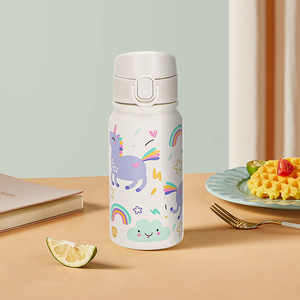 ขวดน้ำสแตนเลสเก็บอุณหภูมิขนาด 350 มล. แบบกำหนดเอง เป็นมิตรกับสิ่งแวดล้อม พร้อมหลอดดูด ปลอดสาร BPA ดีไซน์ใหม่สำหรับเด็ก - Product Image 4