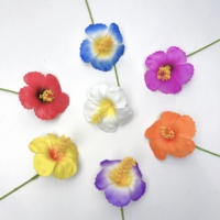 Fleurs artificielles hawaïennes Luau Hibiscus avec tige ou clip, fleurs en mousse pour coiffure, décorations de fête hawaïenne pour mariage à la plage