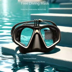 Masque de plongée et de snorkeling unisexe à faible volume avec verres en silicone et en verre trempé pour la plongée libre transfrontalière - Product Image 2