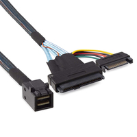 Câble de connexion pour serveur d'ordinateur PC 50cm 1m cordon de ligne Mini SAS HD SFF-8643 vers SAS 8639 avec câble de serveur SATA 15p mâle