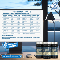Factory Direct Multivitamin and Minerals Tablets with D3 & B Complex Daily Nutrition for Adults Ready to Ship 120 Tablets