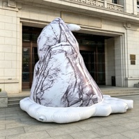 Iceberg gonflable géant de 3 m de haut avec éclairage LED, modèle de montagne personnalisé avec logo, accessoire pour événements publicitaires/festivals, en tissu Oxford