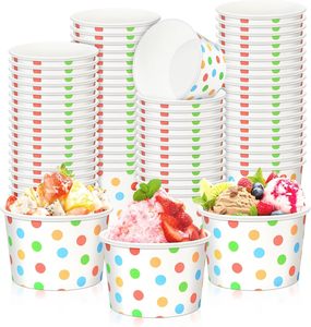 Pot en papier pour crème glacée biodégradable et écologique avec couvercle, gobelets en papier pour desserts, gobelets en papier pour crème glacée et yaourt - Product Image 1
