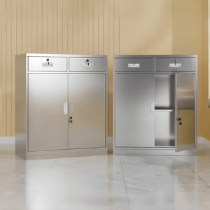 ארון תרופות וקבצים מודרני מפלדת אל-חלד 304 - אחסון נעול לשימוש במרפאה, בית חולים ורוקחות - Product Image 1