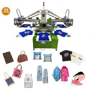Serigrafia thiết bị 2 màu <span class=keywords><strong>8</strong></span> trạm tự động màn hình lụa máy in không Dệt Lụa Màn hình in ấn Máy t Áo sơ mi - Product Image 1