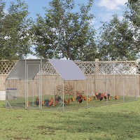 Poulailler de luxe en fer massif facile à nettoyer avec toit en tissu Oxford pour volailles de grande taille, cage à poulets pour l'élevage en plein air