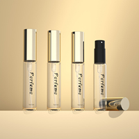 Grosir desain unik kosong perjalanan 5ml transparan hitam putih Mini isi ulang Atomizer kabut semprot kaca botol parfum