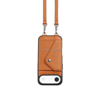 Coque de téléphone en cuir véritable à grain plat multicolore avec sangle pour iPhone 17 Pro Max