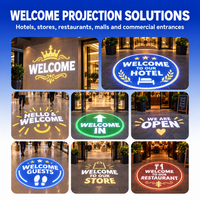 Projecteur de logo Gobo couleur personnalisé, panneau de bienvenue LED, lumière de projection pour hôtels, complexes hôteliers, restaurants et entrées commerciales