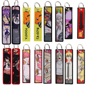 Llavero con Cordón y Estampado de Anime Japonés Chain Saw <span class=keywords><strong>Man</strong></span>, para Control de Acceso, Certificado de Oficina, Adornos Colgantes, Rectángulo de Tela - Product Image 1