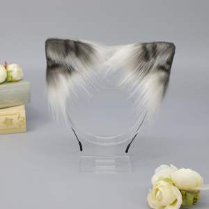 E0022 فروي آذان هريرة عصابة رأس اصطناعية انحناء الشعر القط ملحق الاستخدام المزدوج لفستان تنكري حزب استخدام تأثيري - Product Image 3