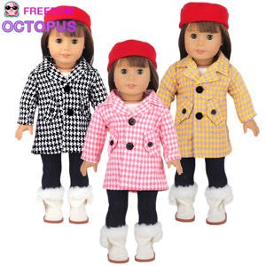 Vêtements pour poupée MSYO de <span class=keywords><strong>18</strong></span> pouces, accessoires pour poupée, veste d'<span class=keywords><strong>hiver</strong></span> chaude, <span class=keywords><strong>manteau</strong></span> pour poupée avec chapeau - Product Image 1