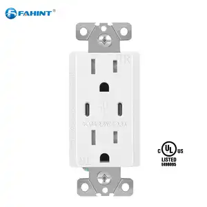 UL Listed FTR15DC-3600 5v 3.6a 6 plug wall outlet with usb charging with anti filling protection