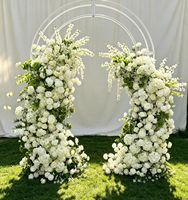 Arche de fleurs artificielles 5D faites à la main blanc-vert, guirlande de fleurs en soie pour toile de fond de mariage, fête des Mères, Noël, Nouvel An