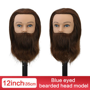 Capelli umani all'ingrosso testa di manichino di formazione maschile <span class=keywords><strong>con</strong></span> barba <span class=keywords><strong>baffi</strong></span> per gli studenti di parrucchieri - Product Image 6