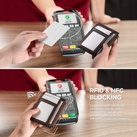 Portefeuille de carte en cuir Rfid de poche avant mince et minimaliste avec support de boîtier intégré pour AirTag