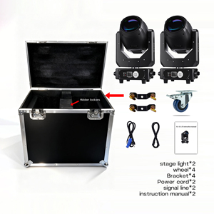 Faro a <span class=keywords><strong>Testa</strong></span> <span class=keywords><strong>Mobile</strong></span> Beam 295 da 350W per DJ, Discoteca, Bar, Matrimoni con Illuminazione <span class=keywords><strong>LED</strong></span> 16 Canali e 14 Tipi di Effetti Colore RGBW con Flight Case - Product Image 6