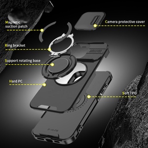 Nouvelle coque arrière antichoc avec cache-caméra coulissant et béquille annulaire 360 pour iPhone 17, 17 Pro Max, Samsung, Google, Xiaomi - Product Image 5