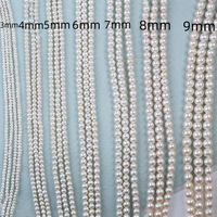 Perles d'eau douce naturelles cultivées de haute qualité, brins de perles en vrac, perles rondes de 8 mm, perles d'eau douce pour la fabrication de bijoux