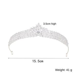 Couronne de mariée coréenne en zircon, bijoux polyvalents pour coiffure de <span class=keywords><strong>mariage</strong></span>, accessoires de <span class=keywords><strong>cheveux</strong></span> pour demoiselles d'honneur, coiffure pour <span class=keywords><strong>cheveux</strong></span> <span class=keywords><strong>courts</strong></span> - Product Image 5