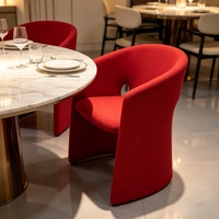 Chaises de salle à manger modulaires extensibles en velours rouge moderne, personnalisables en usine, pour usage domestique et extérieur