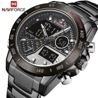 Nouvelle montre pour homme 9171 NF9171, montre-bracelet de luxe, mode sport, quartz, montres pour homme, numérique analogique, 2 fuseaux horaires