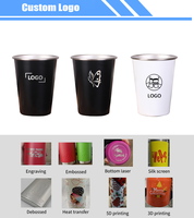 Logo personnalisé 12oz 16oz gobelets en acier inoxydable incassable simple paroi métal bière pinte tasse Bar & Camping tasses empilable caractéristique