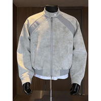 Nouvelle Veste Courte en Cuir PU Tendance pour Homme, Style Vintage Américain Déstructuré, Collection 2026