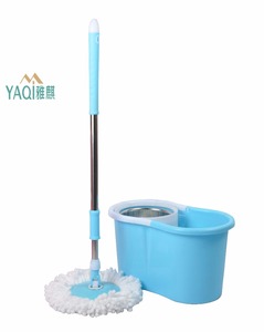 Upgraded Spin Mop And Bucket System Set, Self Separate Clean And Dirty Water, Foldable Square Standing Mop Head With Microfiber Mop Pads, Detachable Bucket (White Blue, Mop Set With 2PC Pads - View #2
