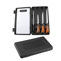 Ensemble de couteaux à filet de pêche pour camping en plein air avec boîte personnalisée noire Ensemble de couteaux de chasse personnalisés en acier inoxydable de haute qualité
