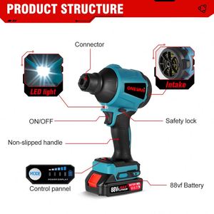 <span class=keywords><strong>Souffleur</strong></span> sans fil multifonction électrique sans balais 1500W 80000RPM avec fonction d'aspiration pour <span class=keywords><strong>batterie</strong></span> <span class=keywords><strong>Makita</strong></span> 18V - Product Image 4