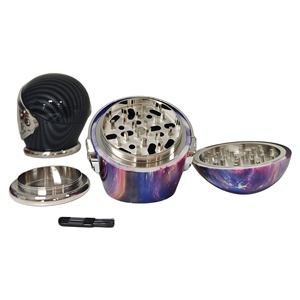 Round Zinc Alloy Manual Modern <b>Herb</b> Grinder with Full Printed Art Design for Accessory - Product Image 1