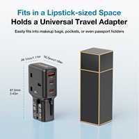 Adaptor Perjalanan Mini Wontravel Soket UK 4 Port GaN Adaptor Perjalanan Internasional 25W