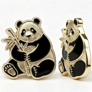 Gold Plated Panda Metal <b>Pin</b> Hard Enamel Animal Souvenir Irregular Shape Zinc Alloy Craft - Product Image 5