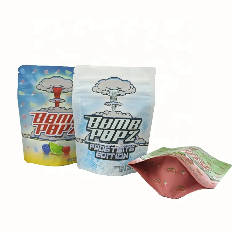 Caldo popolare stampa su misura Stand Up Pouch stampa a prova di bambino pacchetto colorato sacchetti di frutta a prova di acqua confezione di caramelle