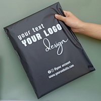 Sacs d'emballage personnalisés pour t-shirts, noirs mats givrés, auto-adhésifs en PE, polyéthylène, EVA, sacs d'emballage en plastique pour vêtements