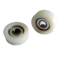 Roue plate à roulement revêtu, alésage 10 mm, pour porte à écran, poulie de porte, accessoires de quincaillerie pour porte et fenêtre, avec rainure de guidage en nylon usinée