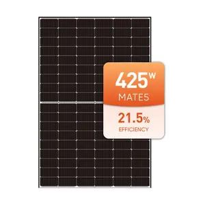 Mate bingkai Panel surya Hitam aluminium 425W modul PV monokristalin surya untuk dijual