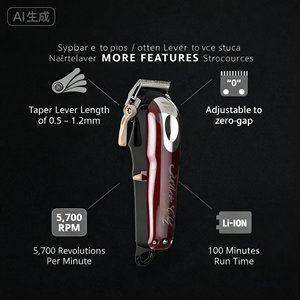 Tagliacapelli Elettrico Professionale da Uomo con Display LCD, Corpo in Ceramica, Alimentazione USB, Manuale in Inglese, per Casa e Hotel - Product Image 2